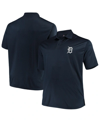 Shop Fanatics Men's Navy Detroit Tigers Big And Tall Solid Birdseye Polo Shirt