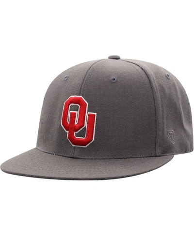 Shop Top Of The World Men's Charcoal Oklahoma Sooners Team Color Fitted Hat