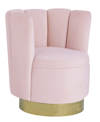 Shop Best Master Furniture Ellis Upholstered Swivel Accent Chair In Pink