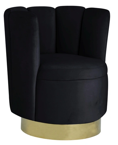 Shop Best Master Furniture Ellis Upholstered Swivel Accent Chair In Black