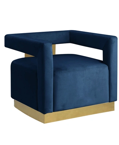 Shop Best Master Furniture Connor Upholstered Accent Chair In Blue