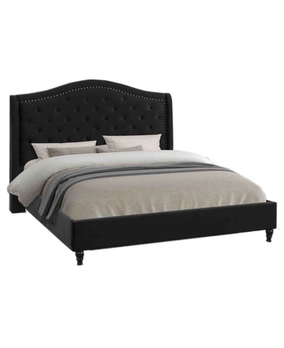 Shop Best Master Furniture Myrick Upholstered Tufted Platform Bed, King In Black