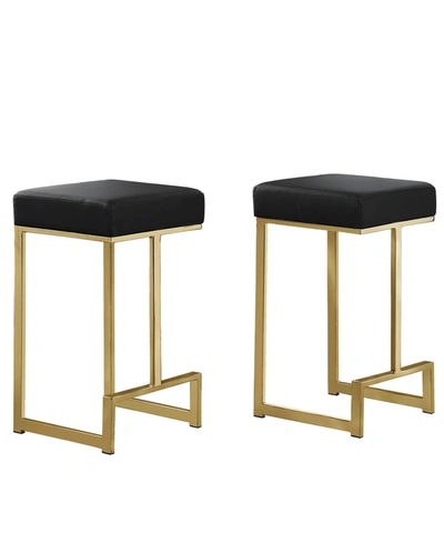 Best Master Furniture Dorrington Backless Counter Height Stool, Set Of 2 In Black