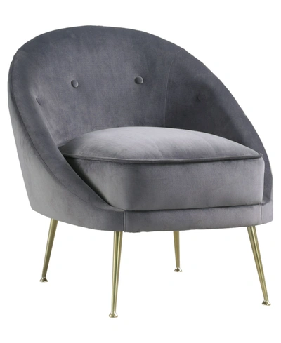 Shop Best Master Furniture Olivia Velour With Legs Accent Chair In Gray