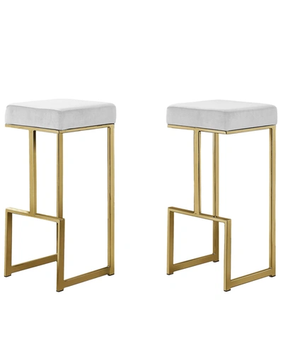 Best Master Furniture Dorrington Backless Bar Stool, Set Of 2 In White