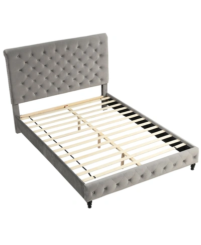Shop Best Master Furniture Ashley Tufted Fabric Platform Bed, King In Gray