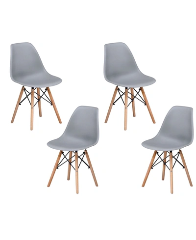 Shop Best Master Furniture Mickey Modern Dining Chairs, Set Of 4 In Gray