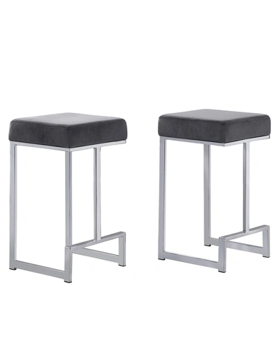 Shop Best Master Furniture Dorrington Backless Counter Height Stool, Set Of 2 In Gray