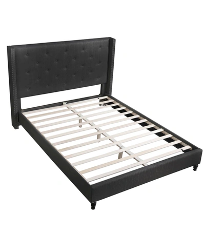 Shop Best Master Furniture Valentina Upholstered Wingback Platform Bed, Full In Black