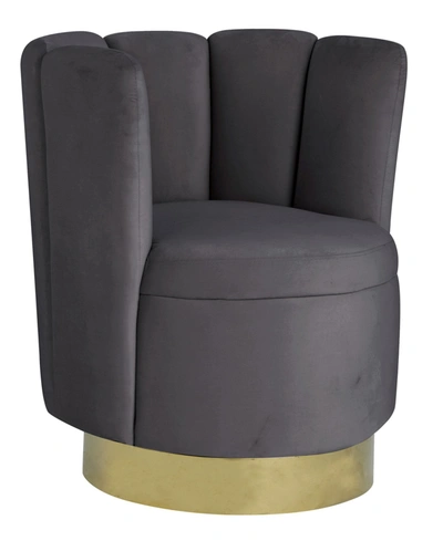 Shop Best Master Furniture Ellis Upholstered Swivel Accent Chair In Gray