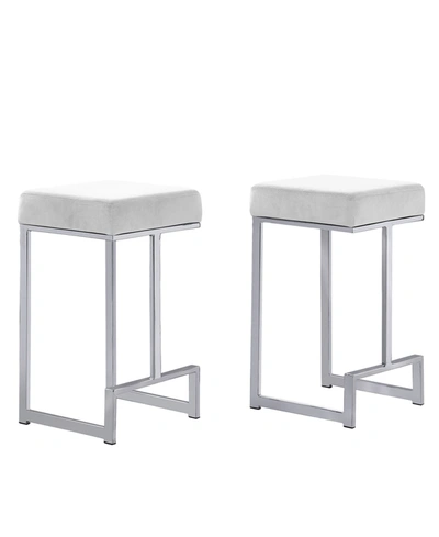 Shop Best Master Furniture Dorrington Backless Counter Height Stool, Set Of 2 In White