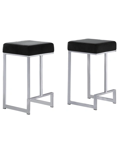 Shop Furniture Dorrington Backless Counter Height Stool, Set Of 2 In Black