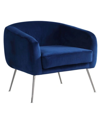Shop Best Master Furniture Oliver Velour With Legs Accent Chair In Blue