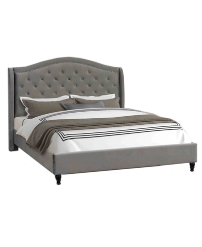 Shop Best Master Furniture Myrick Upholstered Tufted Platform Bed, Queen In Gray
