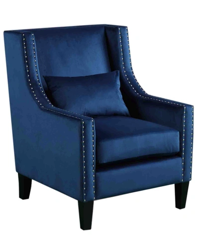 Shop Best Master Furniture Glenn With Nailhead Trim Arm Chair In Blue