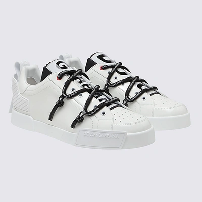 Shop Dolce & Gabbana White Leather And Rubber Portofino Sneakers