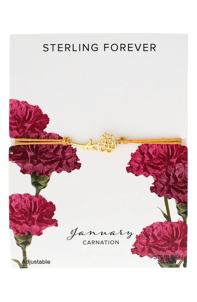 Shop Sterling Forever Birth Flower Bracelet In Gold- January