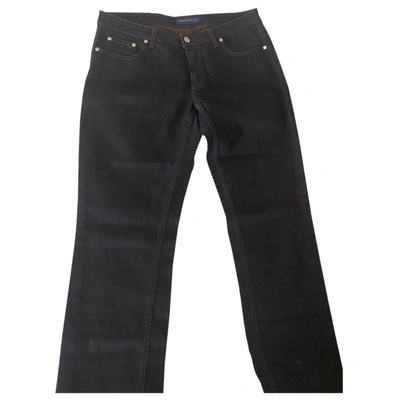 Pre-owned Trussardi Straight Jeans In Black