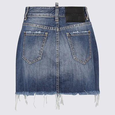 Shop Dsquared2 Bluedenim Mini Skirt In Denim