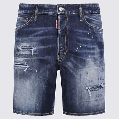 Shop Dsquared2 Navu Blue Denim Shorts