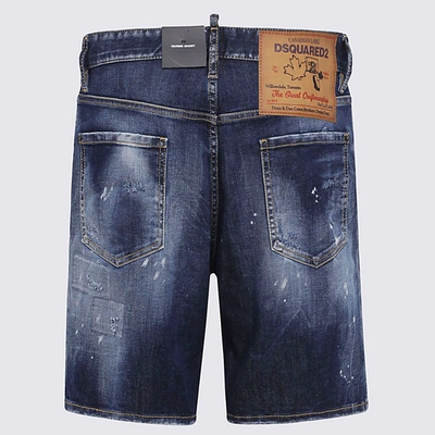 Shop Dsquared2 Navu Blue Denim Shorts