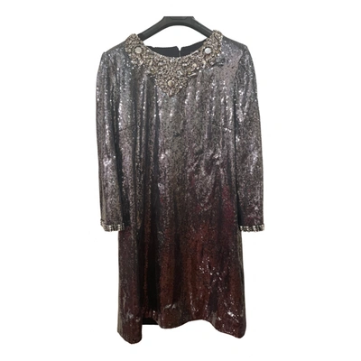 Pre-owned Dolce & Gabbana Glitter Mini Dress In Metallic