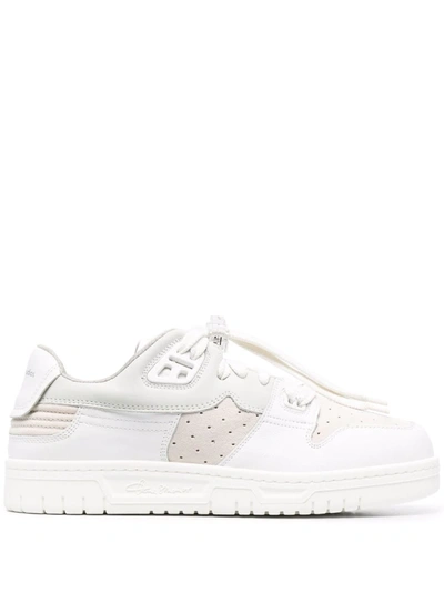 Acne Studios Leather, Nubuck, And Suede Sneakers In White