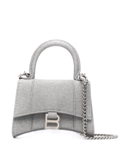 Shop Balenciaga Hourglass Mini Bag In Grey