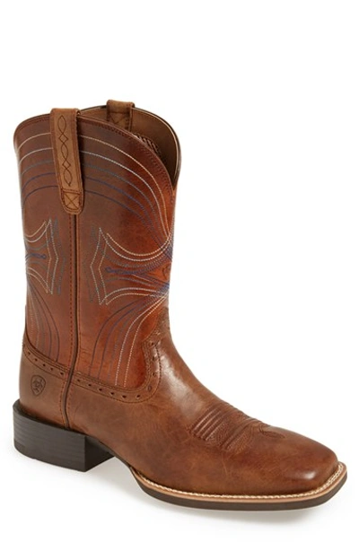 Ariat 'sport' Leather Cowboy Boot (men) In Brown