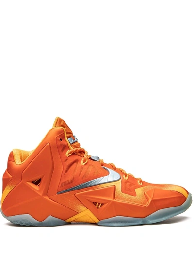 Shop Nike Lebron 11 Preheat Sneakers In Orange