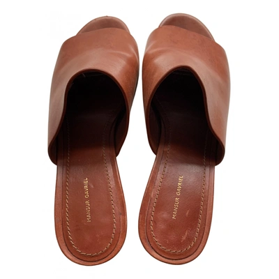 Pre-owned Mansur Gavriel Leather Sandals In Brown