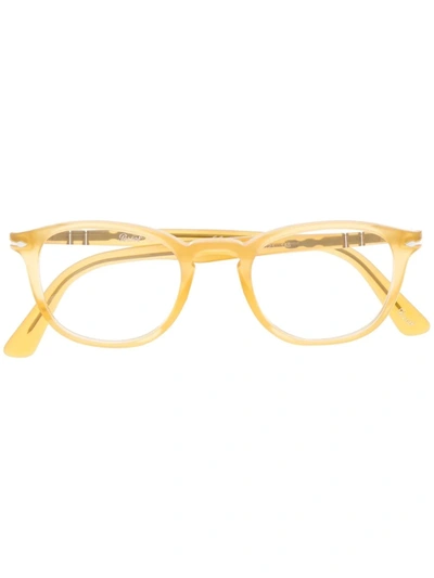 Persol Logo Square-frame Glasses In Gelb
