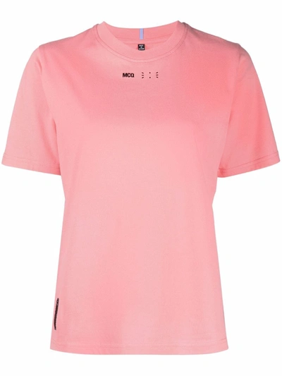 Shop Mcq By Alexander Mcqueen Logo-print Short-sleeved T-shirt In Rosa