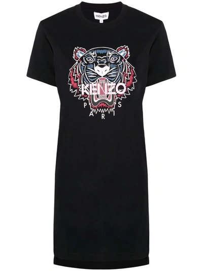 Omgekeerde Flipper Beschrijvend Kenzo Tiger Logo-embroidered T-shirt Dress In Black | ModeSens