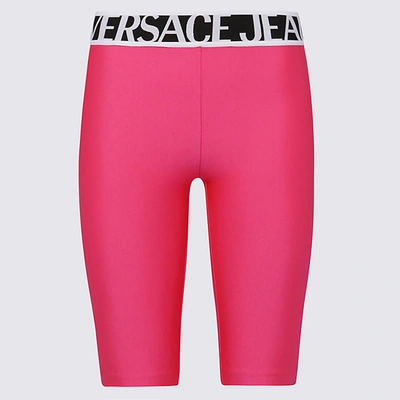 Shop Versace Jeans Couture Fuchsia Cycling Shorts In Pink