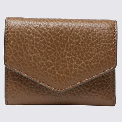 Shop Maison Margiela Cumin Brown Leather Wallet