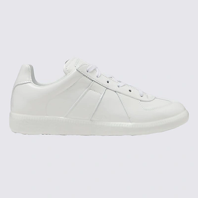 Shop Maison Margiela White Leather Replica Sneakers