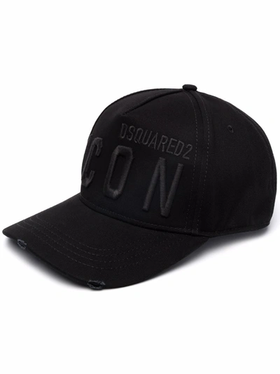 Shop Dsquared2 Icon-embroidered Logo Cap In Black