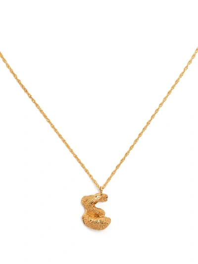 Loveness Lee E Alphabet Recycled Silver Necklace Gold In Gold