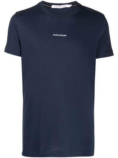 Shop Calvin Klein Jeans Est.1978 Logo-print Short-sleeved T-shirt In Blau