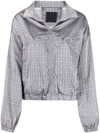 Shop Givenchy 4g Embroidered Track Jacket In Grau