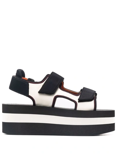 Shop Marni Touch-strap Platform Sandals In Weiss