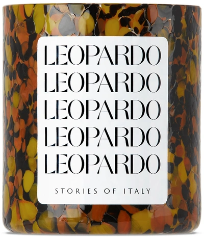 Shop Stories Of Italy Macchia Su Macchia Leopardo Candle, 9.1 oz In Black & Topaz