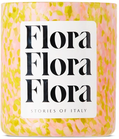 Shop Stories Of Italy Macchia Su Macchia Flora Candle, 9.1 oz In Yellow & Pink