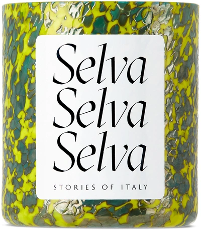 Shop Stories Of Italy Macchia Su Macchia Selva Candle, 9.1 oz In Green & Yellow