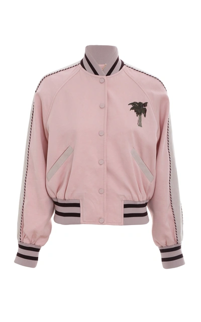 Shop Zimmermann Women's Postcard Embroidered Shell Bomber Jacket In Pink