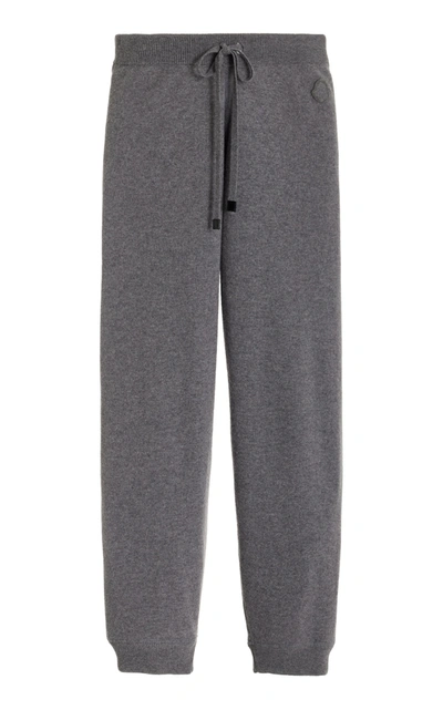 Shop Moncler Women's Wool-cashmere Drawstring Pants In Grey