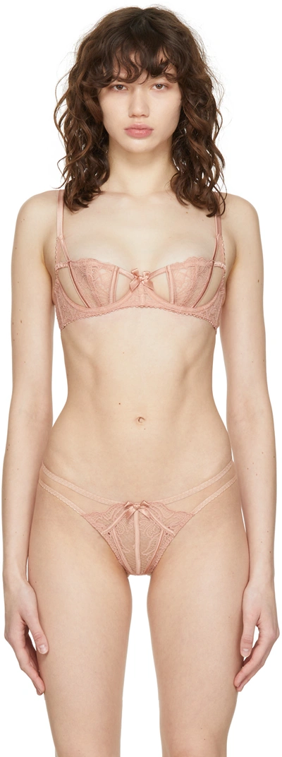 Shop Agent Provocateur Beige Rozlyn Balconette Bra In Praline