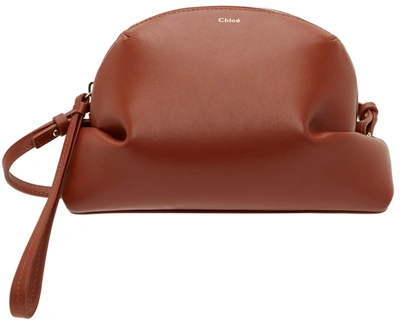 Shop Chloé Burgundy Mini Judy Shoulder Bag In 27s Sepia Brown
