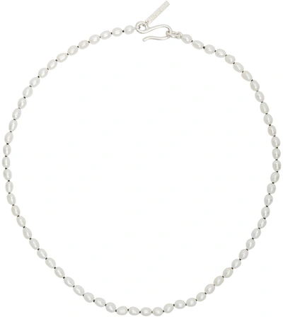 Shop Sophie Buhai Silver Tiny Pearl Collar Necklace In Sterling Silver